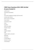CNN1 Exam Questions With 100&percnt; Verified  Answers Graded A&plus; 