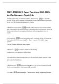 CNN1 MODULE 1 Exam Questions With 100&percnt;  Verified Answers Graded A&plus; 