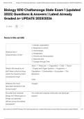 Biology 1010 Chattanooga State Exam 1 &lpar;updated 2025&rpar; Questions & Answers &vert; Latest Already Graded A&plus; UPDATE 2025&vert;2026
