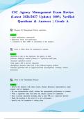 CIC Agency Management Exam Review &lpar;Latest 2026&sol;2027 Update&rpar; 100&percnt; Verified Questions & Answers &vert; Grade A