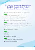 CIC Agency Management Exam &lpar;Latest 2026&sol;2027 Update&rpar; 100&percnt; Verified Questions & Answers &vert; Grade A