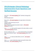 CPL250 Beaker Clinical Pathology  Administration Exam Questions and  Verified Answers