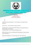 BAHAMAS EXAM LECTURE 1 QUESTIONS WITH 100&percnt; CORRECT ANSWERS