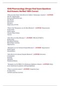 ICHS Pharmacology &lpar;Drugs&rpar; Final Exam Questions  And Answers Verified 100&percnt; Correct