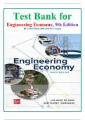 Test Bank for Engineering Economy&comma; 9th Edition By Leland Blank and Anthony Tarquin isbn-9781264158096