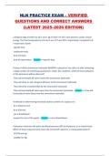 NLN PRACTICE EXAM &ndash; VERIFIED QUESTIONS AND CORRECT ANSWERS &lpar;LATEST 2025&ndash;2026 EDITION&rpar;