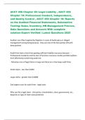 ACCT 456 Chapter 20&colon; Legal Liability &comma; ACCT 456  Chapter 19&colon; Professional Conduct&comma; Independence&comma;  and Quality Control &comma; ACCT 456 Chapter 18&colon; Reports  on the Audited Financial Statements&comma; Substantive  Testing&colon; Sales&comma; Inventory&comma; HR Management Process&comma;  Subs