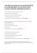 AHA BLS Exam Review Exam QUESTIONS & ANSWERS BEST EXAM SOLUTION LATEST UPDATE 2025&sol;2026 RATED A&plus;