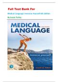  Full Test Bank For  Medical Language&colon; Immerse Yourself 6th Edition  By Susan Turley 