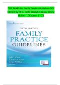 Family Practice Guidelines 5th Edition Cash Glass Mullen Test Bank COMPLETE QUESTIONS AND ANSWERS 100&percnt; CORRECT&vert; GRADED A&plus;
