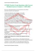 CPNRE Practice Exam Questions with Correct Detailed Answers Graded A&plus; 2025-2026