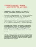 NSG6006 Pre-specialty evaluation QUESTIONS WITH ANSWERS