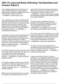 CEU- FL Laws and Rules of Nursing Test Questions and Answers Rated A