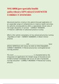 NSG 6006 &lpar;pre-specialty health policy&comma;theory&comma;APN roles&rpar; EXAM WITH CORRECT ANSWERS