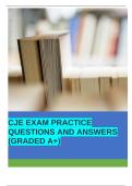  CJE EXAM PACKAGE DEAL(BUNDLE) WITH COMPLETE SOLUTIONS