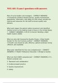 NSG 441 Exam 1 questions with answers