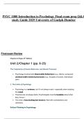 PSYC 1000 Introduction to Psychology Final exam prep Q&A study Guide 2025 University of Guelph-Humber