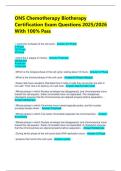 ONS Chemotherapy Biotherapy Certification Exam Questions 2025&sol;2026 With 100&percnt; Pass