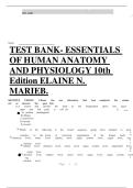 FULL TEST BANK Essentials Of Human Anatomy & Physiology 10th Edition By Elaine N&period; Marieb Questions And Answers Graded A&plus;