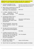 HEMATOLOGY REVIEW QUESTIONS FOR AMT MLT EXAM WITH ALL CORRECT & 100&percnt; VERIFIED ANSWERS&vert;ALREADY GRADED A&plus;