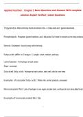 Applied Nutrition &colon; Chapter 5 Exam Questions and Answers With complete  solution&ndash;Expert Verified &vert; Latest Questions