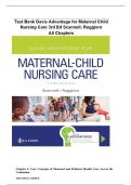 Test Bank for Davis Advantage for Maternal-Child Nursing Care 3rd Edition by Scannell&comma; Ruggiero&comma; Perry&comma; Hockenberry&comma; and Cashion Latest 2025&sol;2026 Comprehensive Review Questions and Answers for Nursing and Midwifery Students