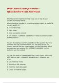 DMI Course Exam Qs to review &ndash; QUESTIONS WITH ANSWERS
