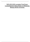 BIOL200 2025 complete Final Exam Comprehensive Study Notes on Molecular Biology McGill University 