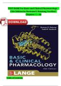 TEST BANK For Basic and Clinical Pharmacology&comma; 15th Edition by Bertram G&period; Katzung&comma; Verified Chapters 1 &ndash; 66