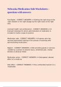 Nebraska Medication Aide Worksheets &ndash; questions with answers