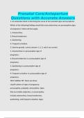 Prenatal Care&sol;Antepartum Questions with Accurate Answers