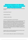 Maternal Chapter 11&colon; Nursing Care During Pregnancy Questions with Accurate Answers