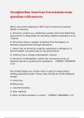 Straighterline American Government exam questions with answers