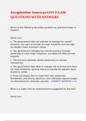 Straighterline American GOV EXAM QUESTIONS WITH ANSWERS