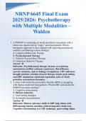Psychotherapy with Multiple Modalities &lpar;NRNP 6645&rpar; &ndash; Final Exam &lpar;2025&sol;2026&rpar; &vert; Walden University &vert; Questions and Answers