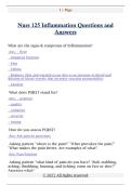 Nurs 125 Inflammation Questions and  Answers