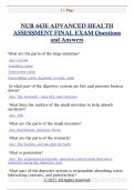 NUR 643E ADVANCED HEALTH  ASSESSMENT FINAL EXAM Questions  and Answers
