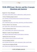 NUR 4590 Exam 1 Review and Key Concepts  Questions and Answers
