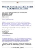 NURS 209 Practice Questions HESI &lpar;PATHO  BOOK&rpar; Questions and Answers
