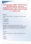 NR 507 Advanced Pathophysiology Midterm Exam &ndash; Chamberlain &ndash; 2025&sol;2026 Latest Update with Verified Questions and 100&percnt; Correct Answers