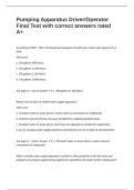 Pumping Apparatus Driver&sol;Operator Final Test with correct answers rated A&plus;