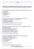 Nutrition 2230 Final Questions and Answers 