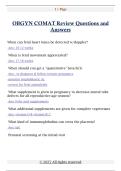 OBGYN COMAT Review Questions and  Answers 