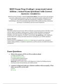 RHIT Exam Prep &lpar;Coding&rpar; &vert; 2025&sol;2026 Latest Edition &vert; Actual Exam Questions with Correct Answers &vert; Graded A&plus;