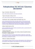 Pathophysiology NU 545   Questions and Answers