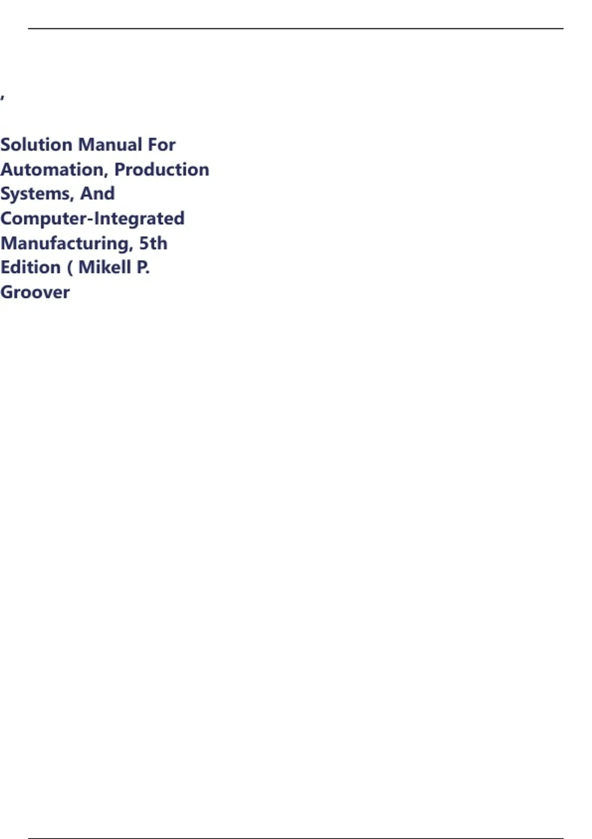 Solution Manual For Automation Production Systems And Computer
