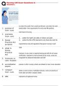 Nursing 100 Exam Questions & Answers