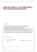 PHAR 515 EXAM 2 &vert; 311 QUESTIONS &vert; WITH ACCURATE SOLUTIONS&excl;&excl;