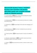 Edexcel GCSE Business Theme 2&colon; Building a  Business Exam Questions and answers  2025&sol;2026 update with complete solutions  &lpar;Grade A&plus;&rpar; Detailed answers&excl;&excl; 