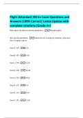 Flight Attendant ERJ kv Exam Questions and  Answers&vert;100&percnt; Correct&vert; Latest Update with  complete solutions &lpar;Grade A&plus;&rpar; 